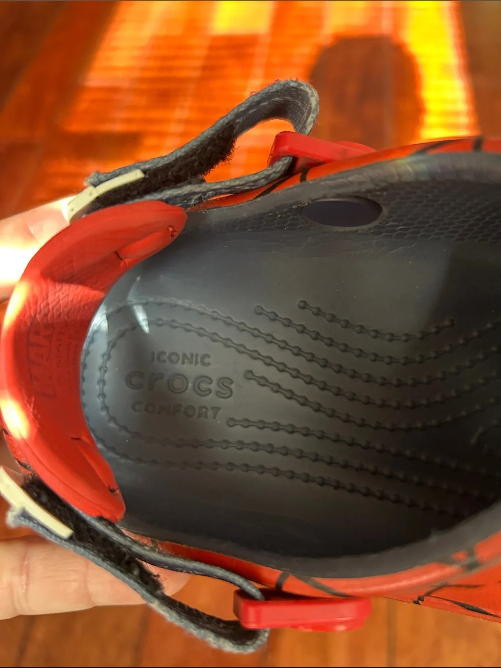 CROCS Kids Red and Black Spider-Man Clog Sandals
